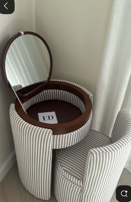 Italian Minimalist Dressing Table with Stool