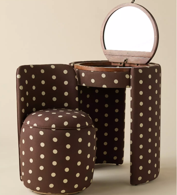 Italian Minimalist Dressing Table with Stool