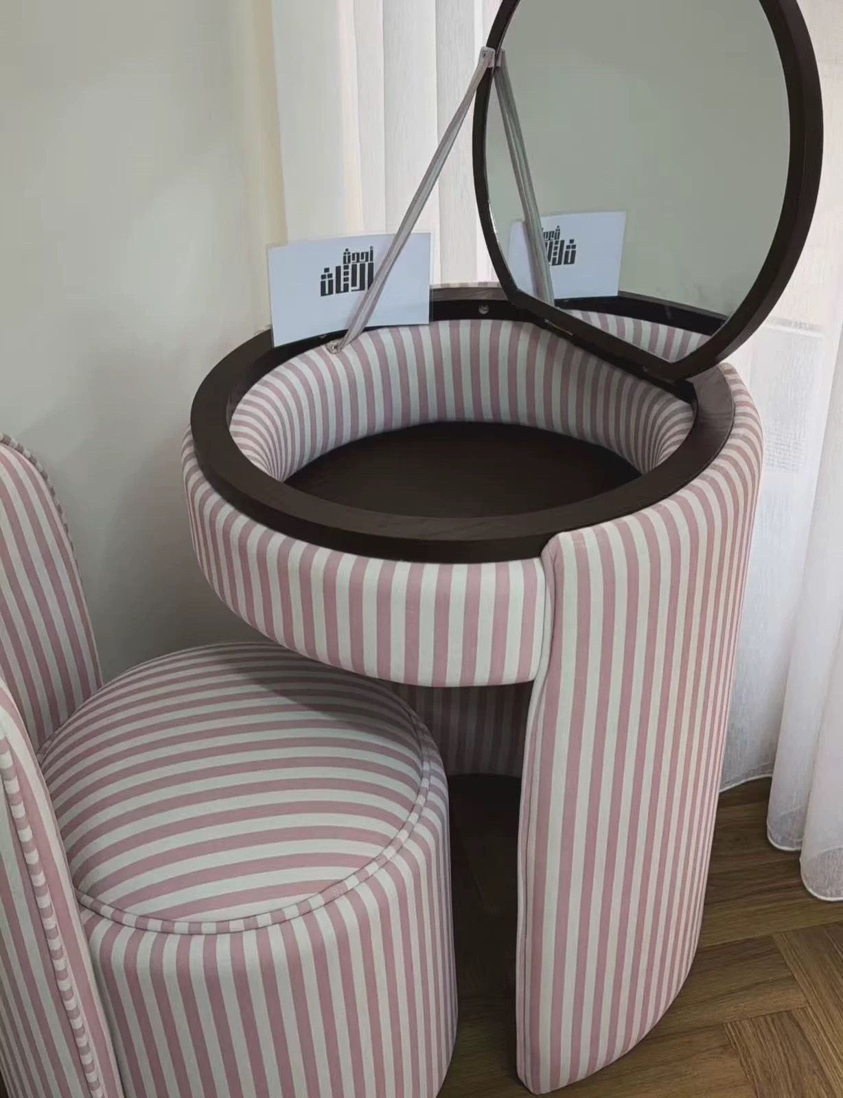 Italian Minimalist Dressing Table with Stool