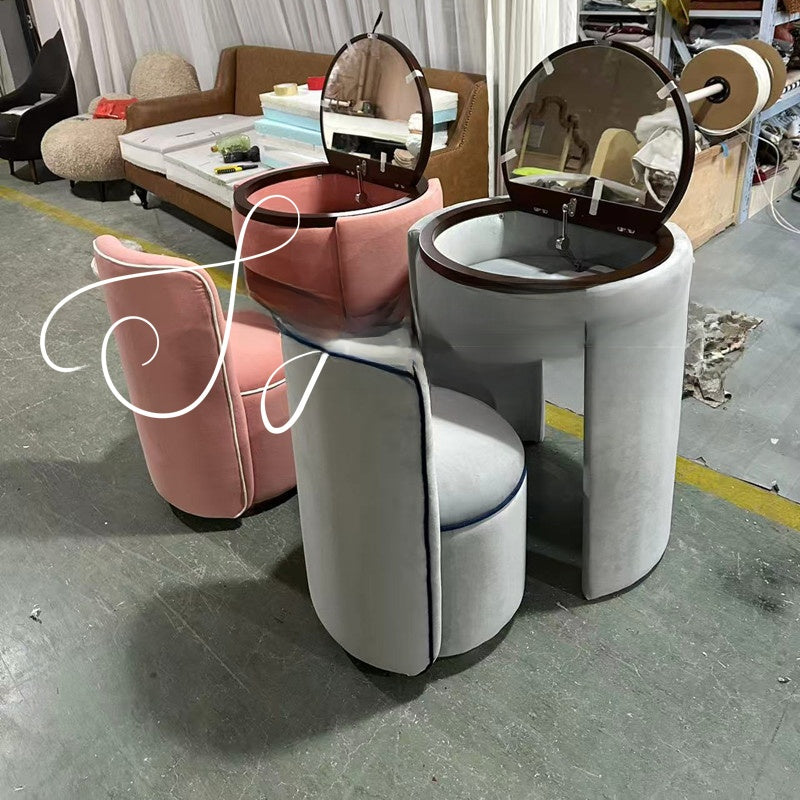 Italian Minimalist Dressing Table with Stool